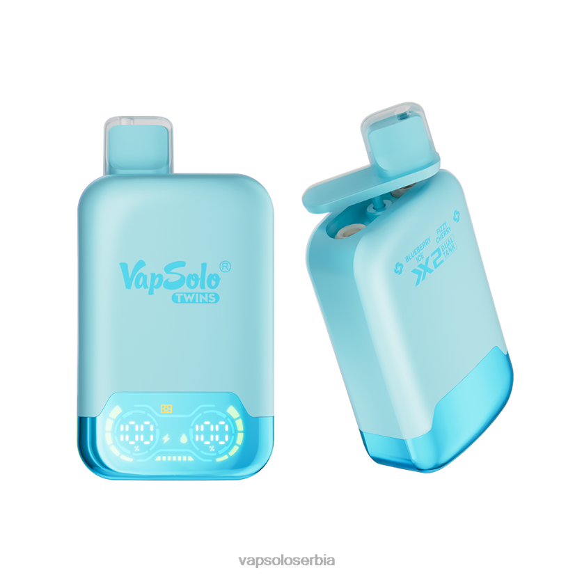 VapSolo TWINS вапе за једнократну употребу лед од боровнице и газирана трешња 680N227 - Vapsolo Nicotine