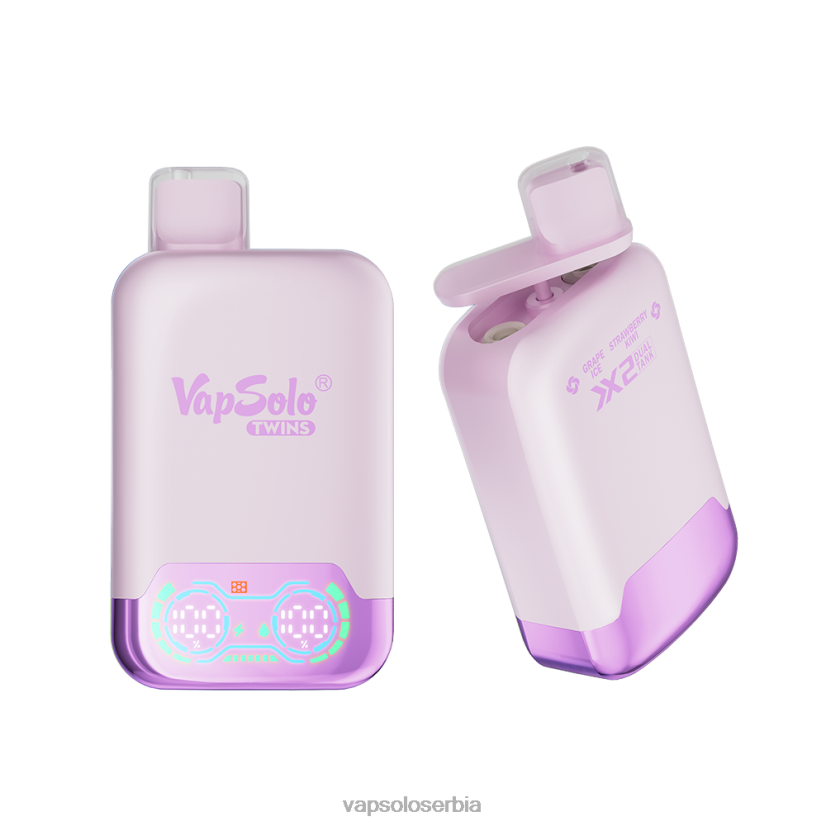 VapSolo TWINS вапе за једнократну употребу лед од грожђа и киви од јагоде 680N228 - Vapsolo Serbia