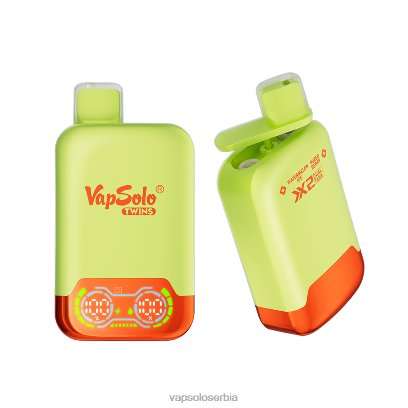 VapSolo TWINS вапе за једнократну употребу лед од лубенице и мешане бобице 680N234 - Vapsolo Serbia