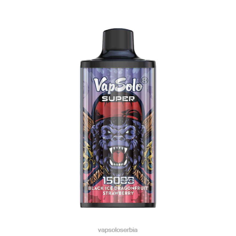 VapSolo SUPER вапе за једнократну употребу црни лед дрангофруит јагода 680N213 - Vapsolo Serbia